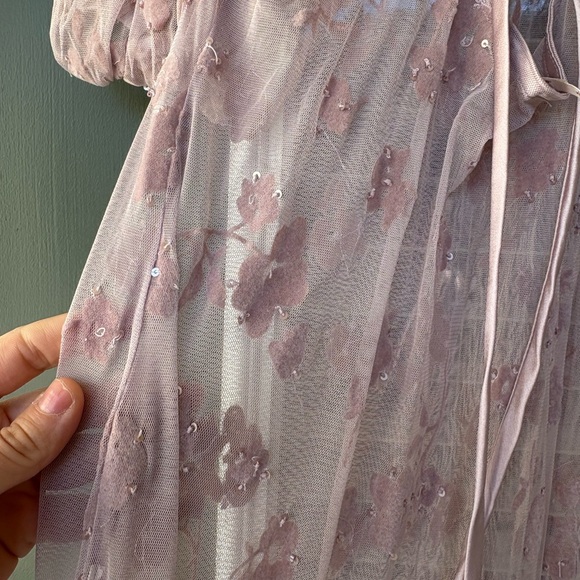 Free people viola sheet floral velvet burnout beaded maxi dress small - Picture 15 of 16